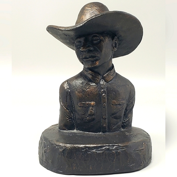 Vintage Cowboy Sculpture "O'L Salty" Bust Paperweight - Picture 1 of 10